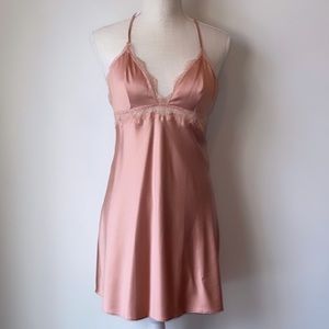 Victoria’s Secret Pink Blush Satin Slip with Lace